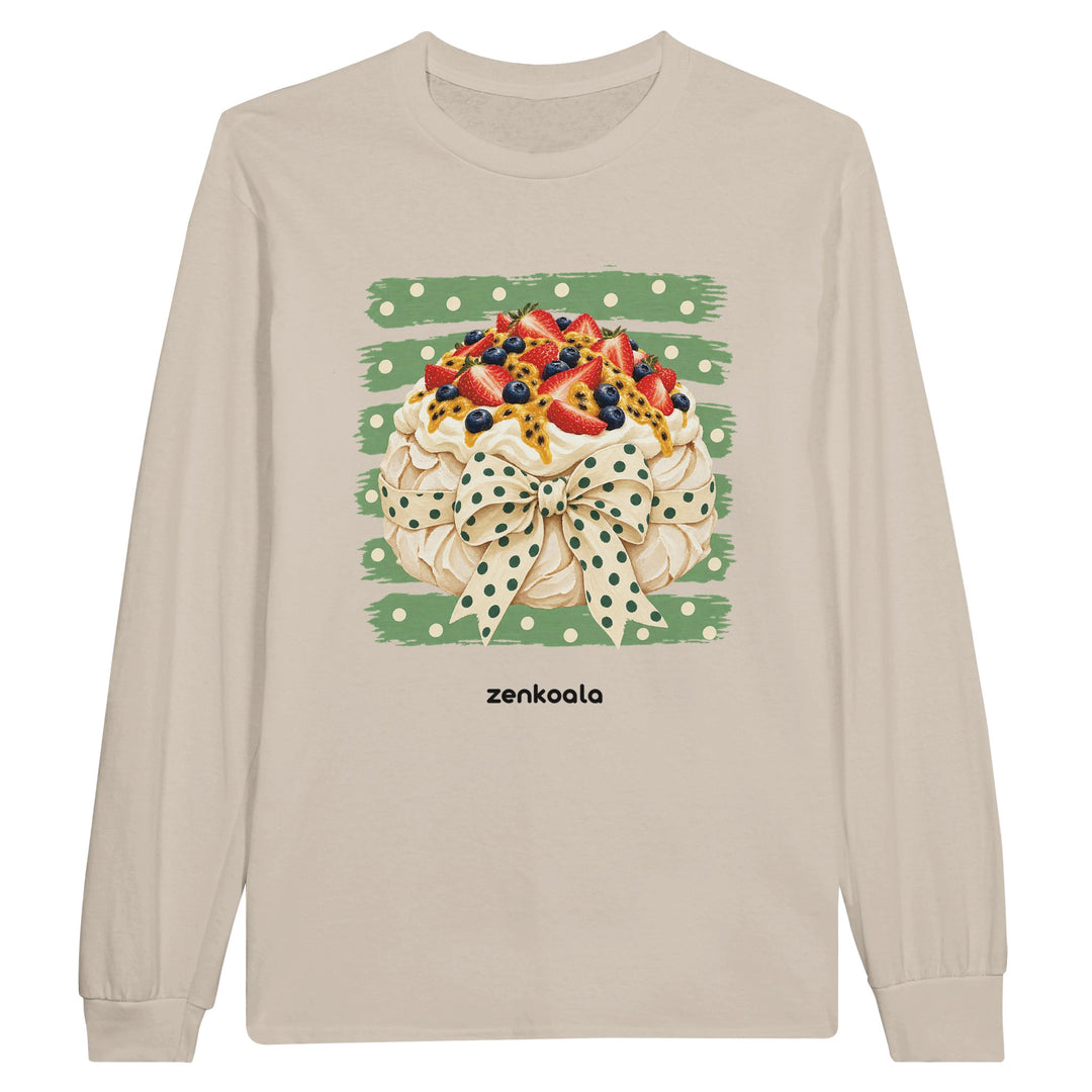 Pavlova feel-good long sleeve tee in sand, Zen Koala Australia
