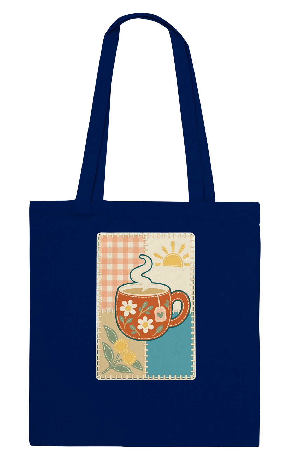 Cuppa Quilt feel-good tote bag in navy, Zen Koala Australia