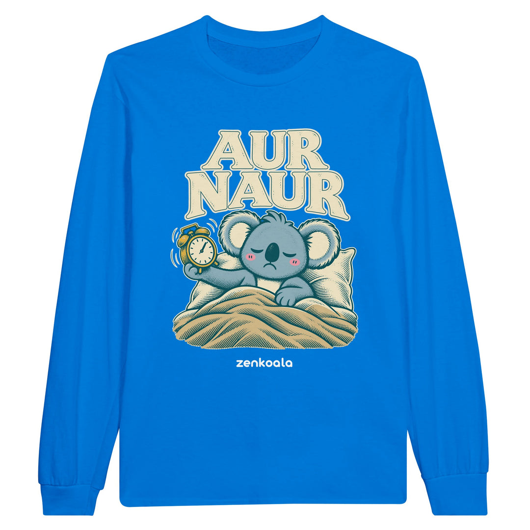 Aur Naur feel-good long sleeve tee in royal, Zen Koala Australia
