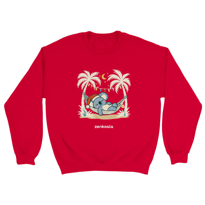 Koala Santa Hammock feel-good sweatshirt in red, Zen Koala Australia