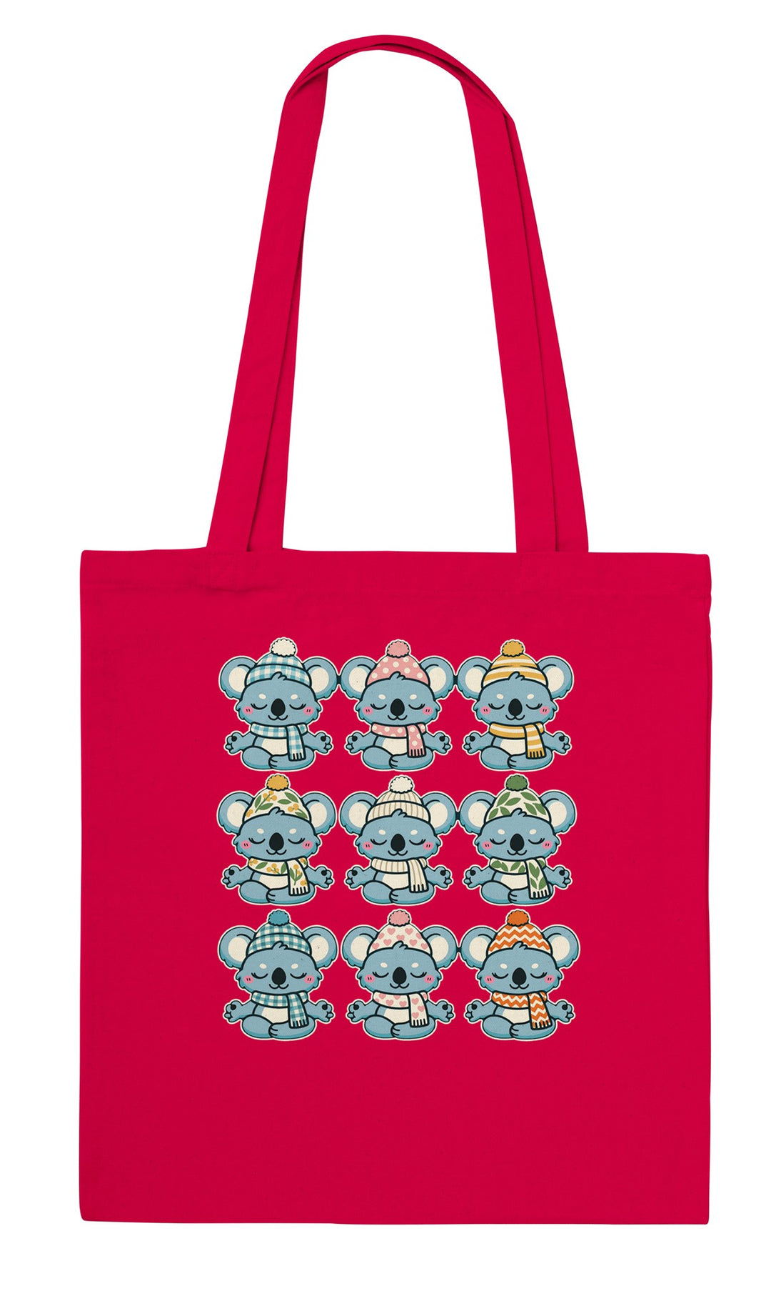 Koala Beanie Club feel-good tote bag in red, Zen Koala Australia