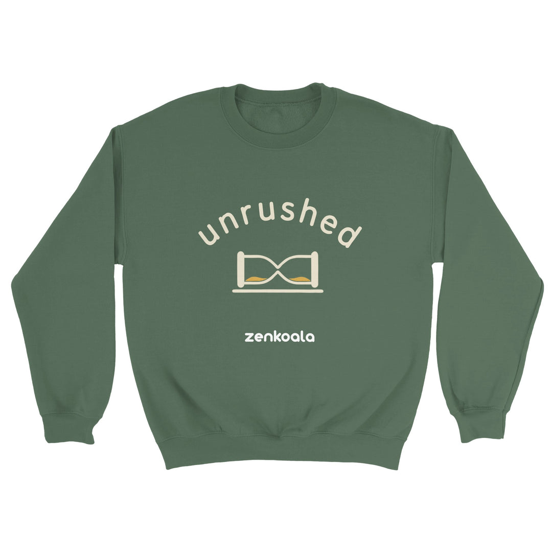 Unrushed feel-good sweatshirt in military green — Zen Koala Australia