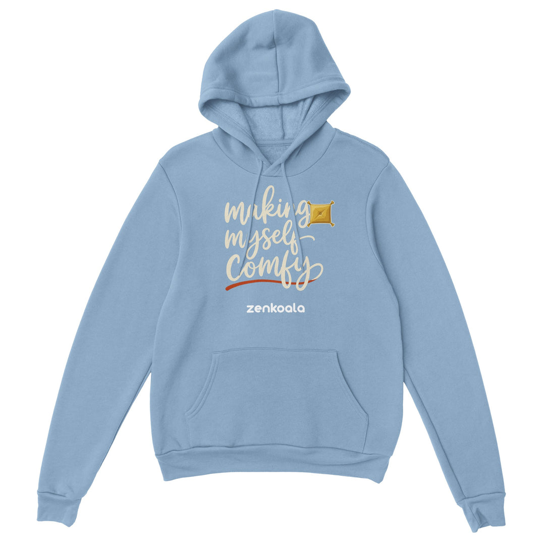 Making Myself Comfy feel-good hoodie in Light Blue — Zen Koala Australia