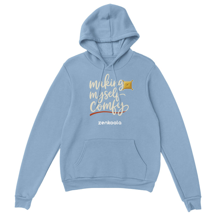 Making Myself Comfy feel-good hoodie in Light Blue — Zen Koala Australia