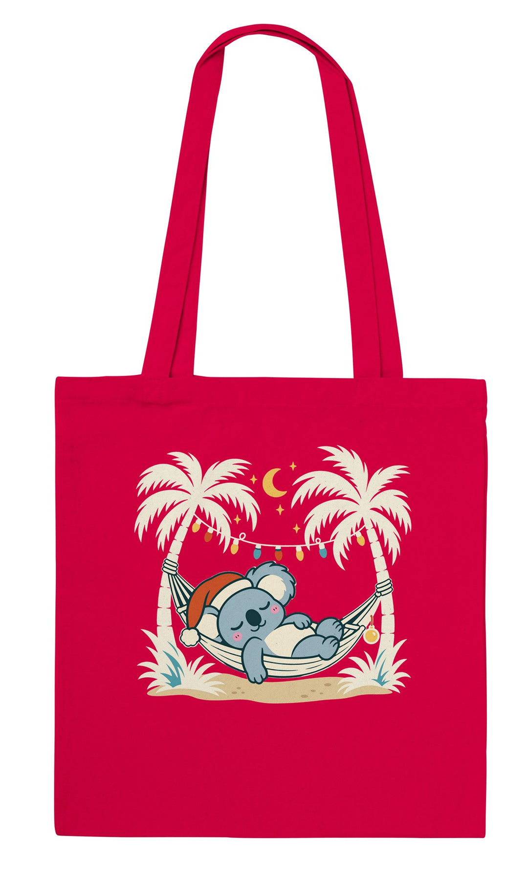 Back of the Koala Santa Hammock tote bag: zenkoala.com.au, Zen Koala Australia