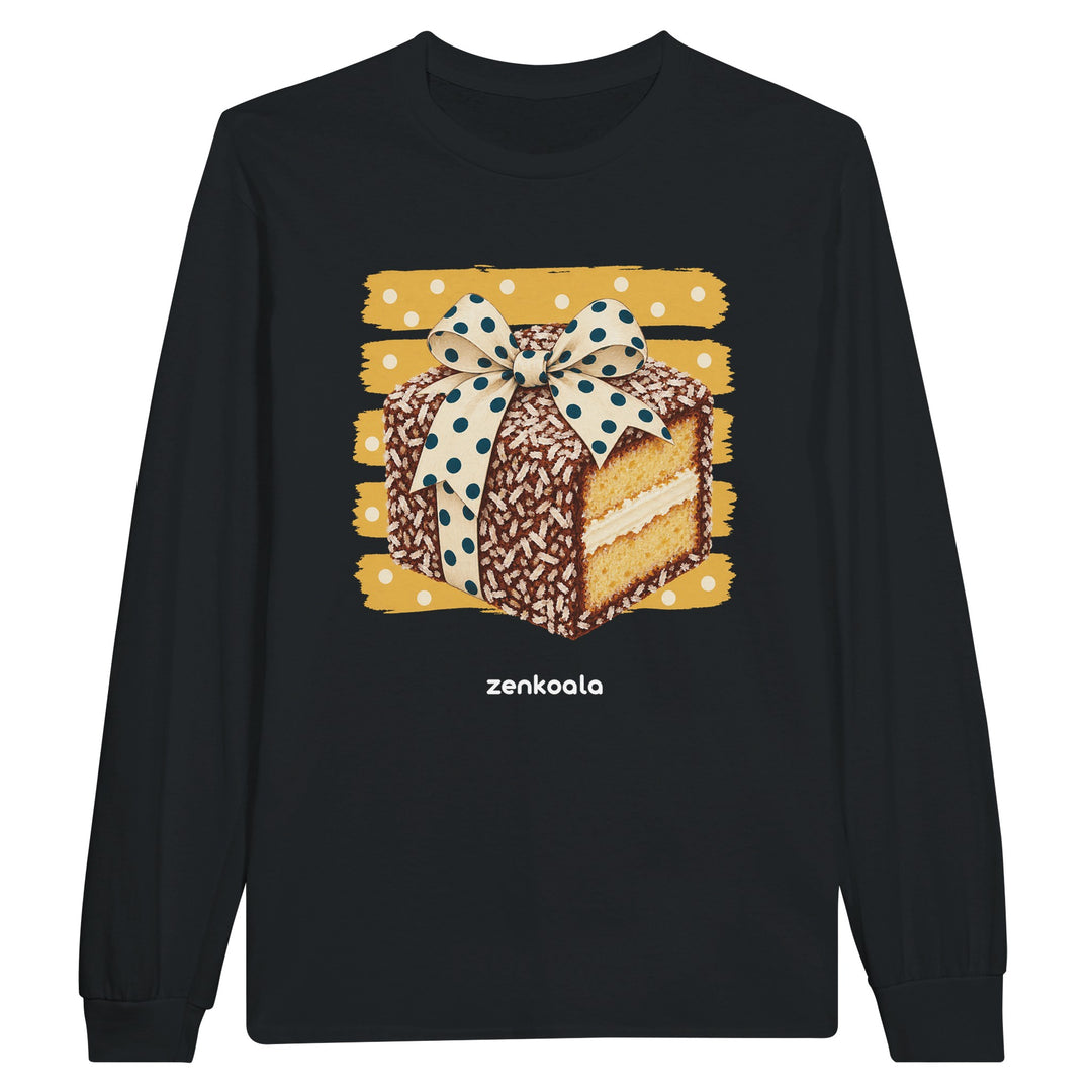 Lamington feel-good long sleeve tee in black, Zen Koala Australia