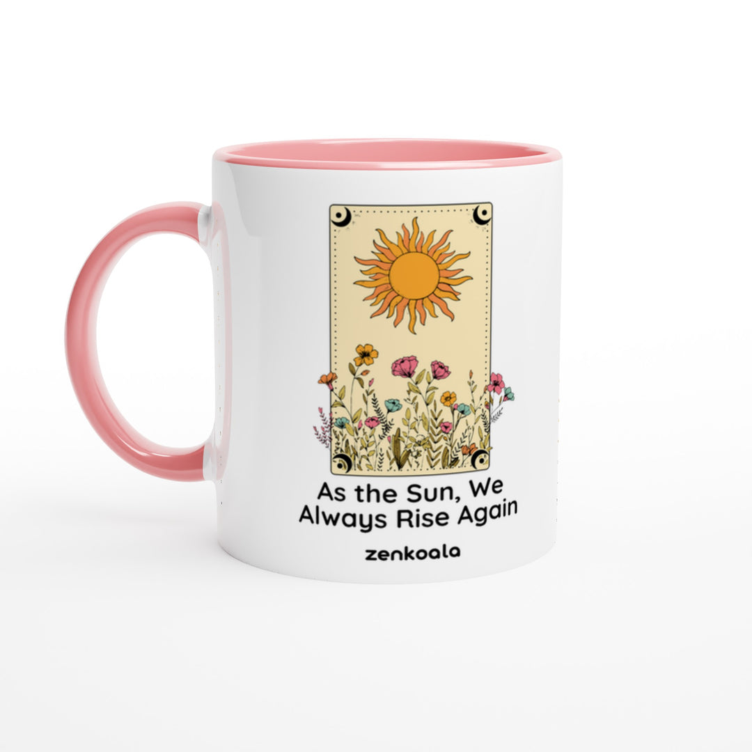 As The Sun feel-good mug: a little sun card over wildflowers, Zen Koala Australia