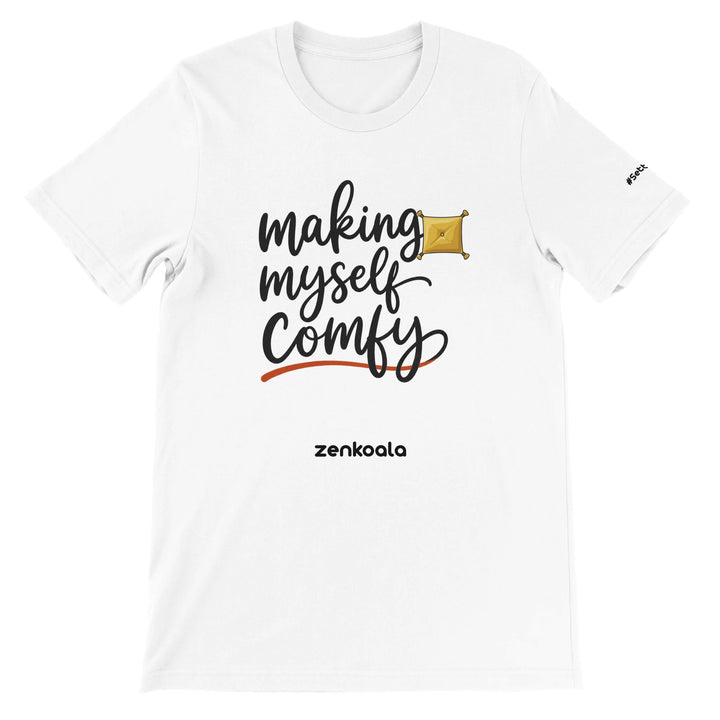 Making Myself Comfy feel-good tee in white — Zen Koala Australia