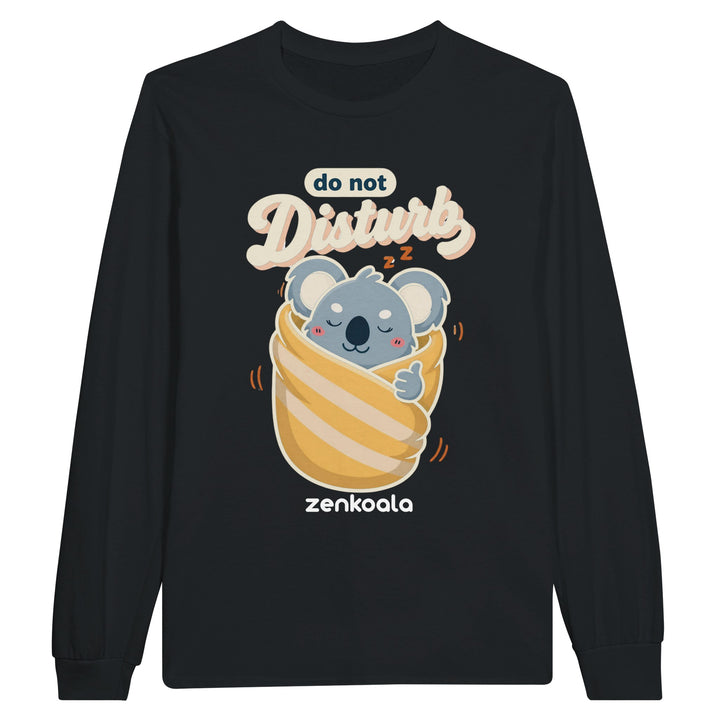 Do Not Disturb Koala long sleeve tee in black — Zen Koala Australia