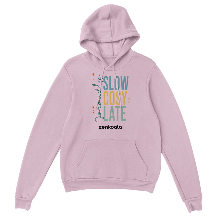 Proudly Slow Cosy Late feel-good hoodie in Light Pink — Zen Koala Australia