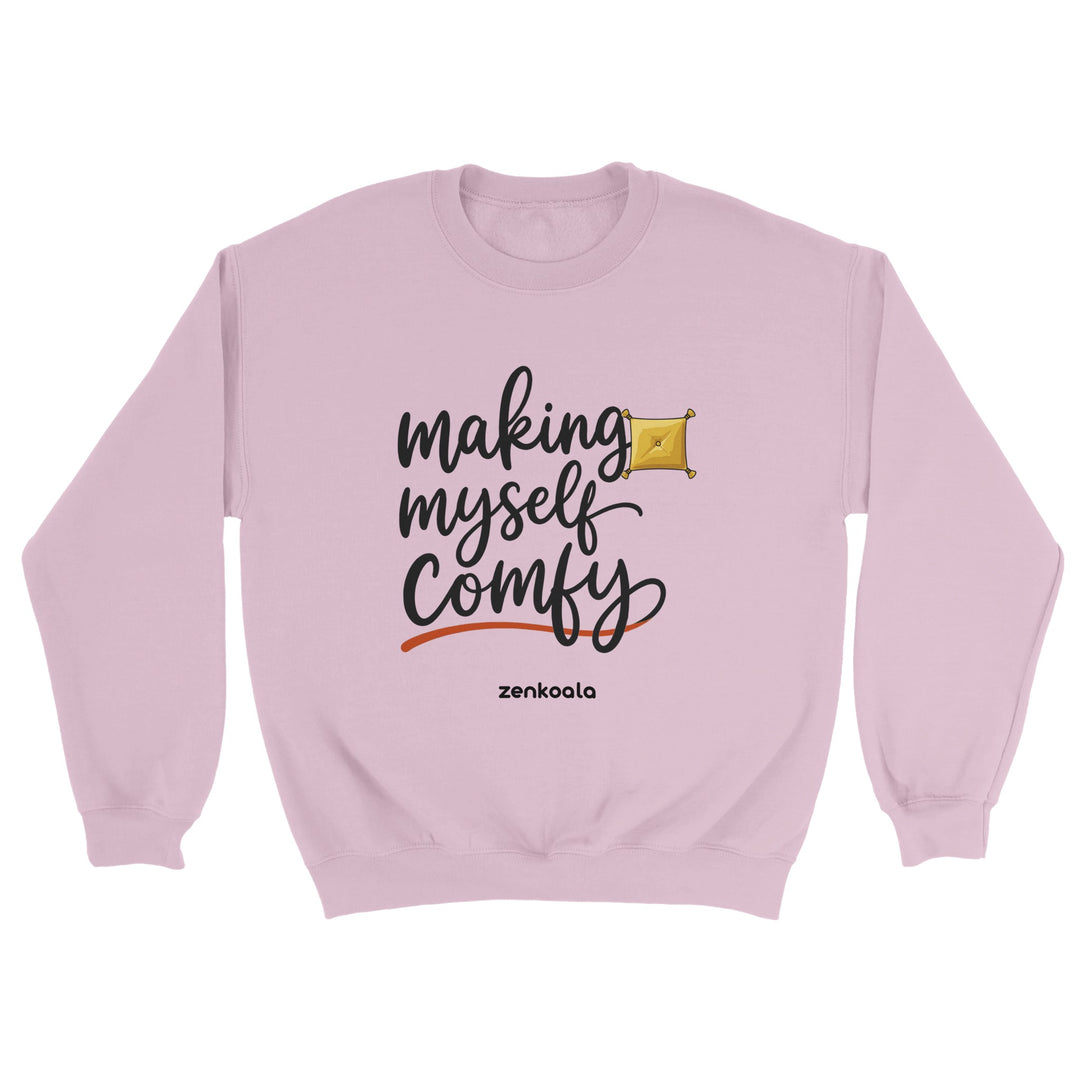Making Myself Comfy feel-good sweatshirt in light pink, Zen Koala Australia