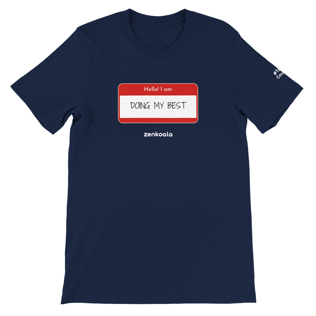 Doing My Best feel-good tee in navy, Zen Koala Australia