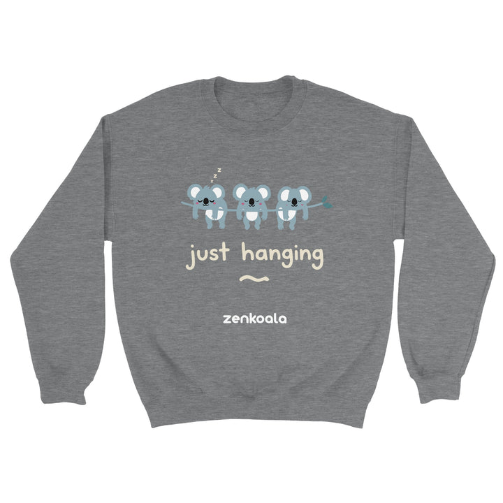 Just Hanging feel-good sweatshirt in sport grey — Zen Koala Australia