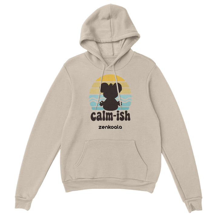 Calm-ish Retro Sunset Koala feel-good hoodie in Sand — Zen Koala Australia
