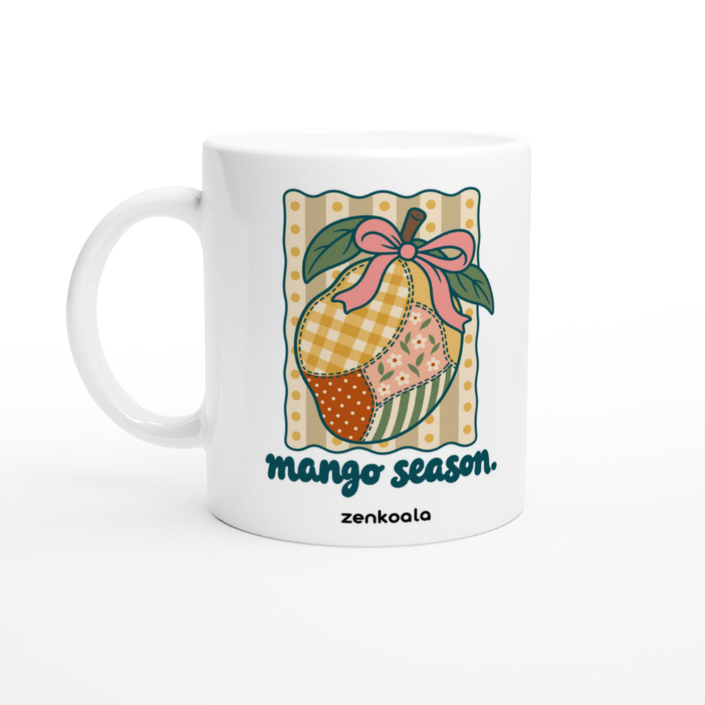 Mango Season mug in all white, Zen Koala Australia