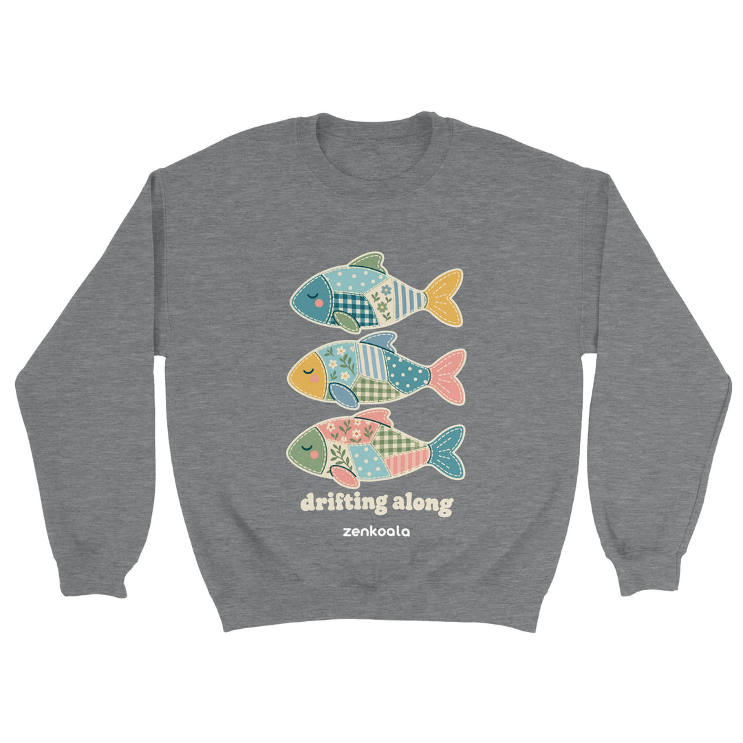 Drifting Along Fish feel-good sweatshirt in sport grey, Zen Koala Australia