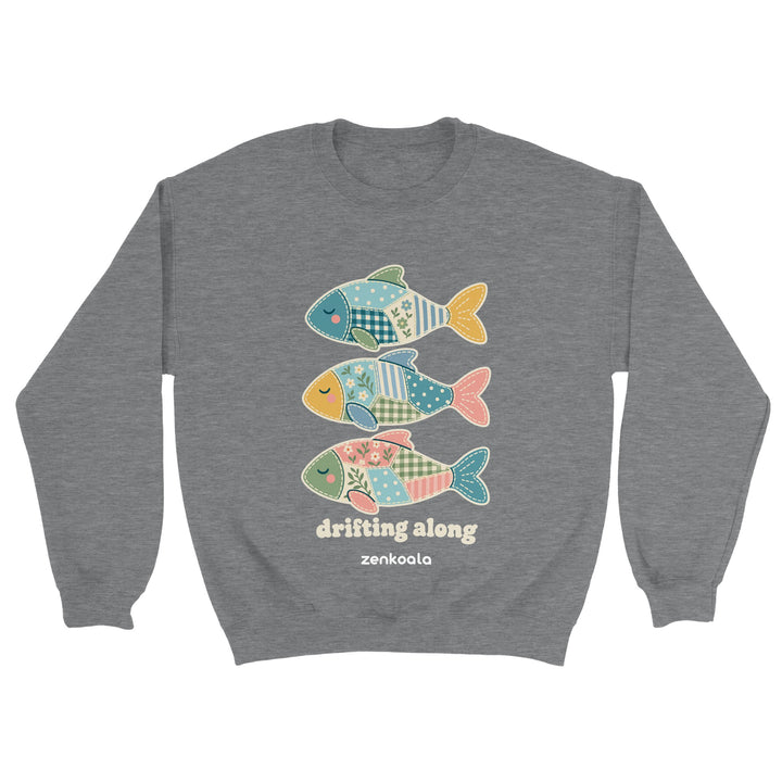 Drifting Along Fish feel-good sweatshirt in sport grey, Zen Koala Australia