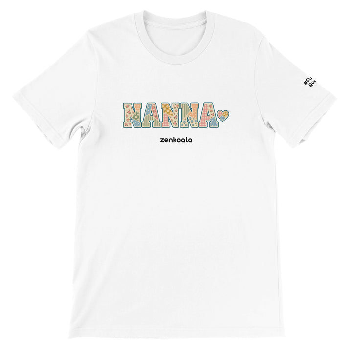 Nanna Faux Patchwork feel-good tee in white, Zen Koala Australia