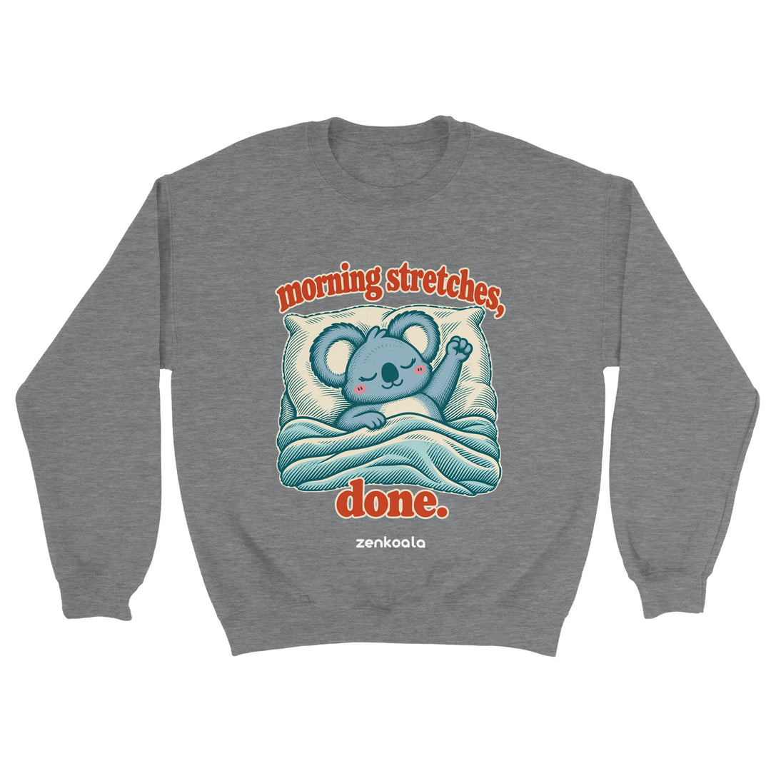 Morning Stretches Done feel-good sweatshirt in sport grey, Zen Koala Australia