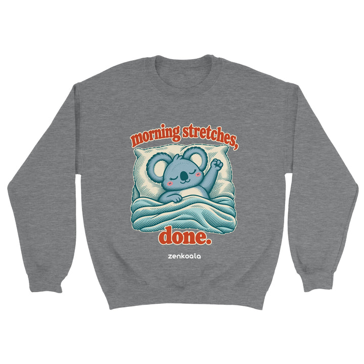 Morning Stretches Done feel-good sweatshirt in sport grey, Zen Koala Australia