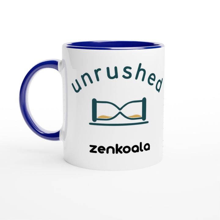 Unrushed feel-good mug, blue inside — Zen Koala Australia