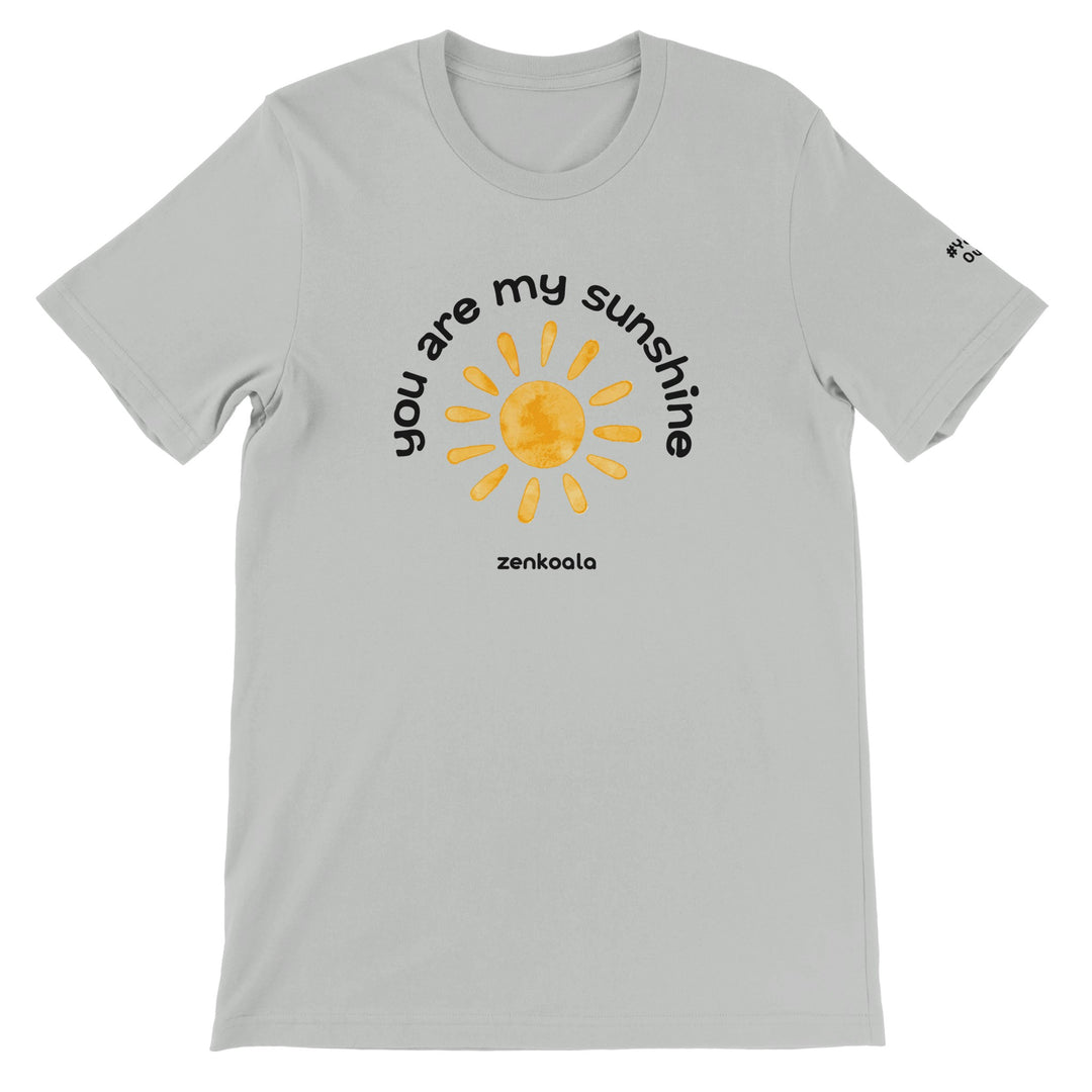 You Are My Sunshine feel-good tee in silver, Zen Koala Australia