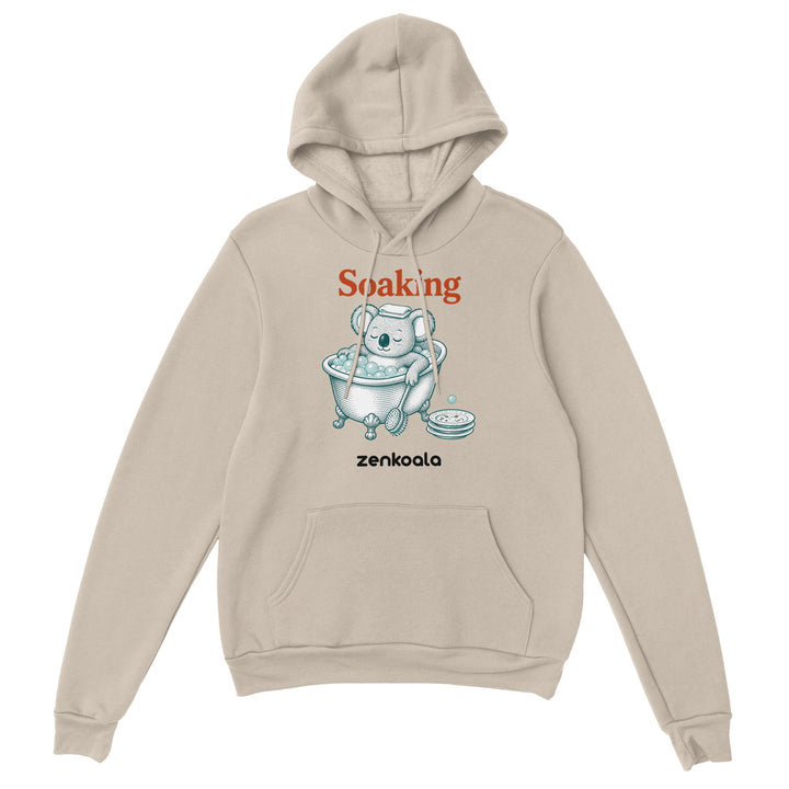 Soaking Koala Bath feel-good hoodie in Sand — Zen Koala Australia