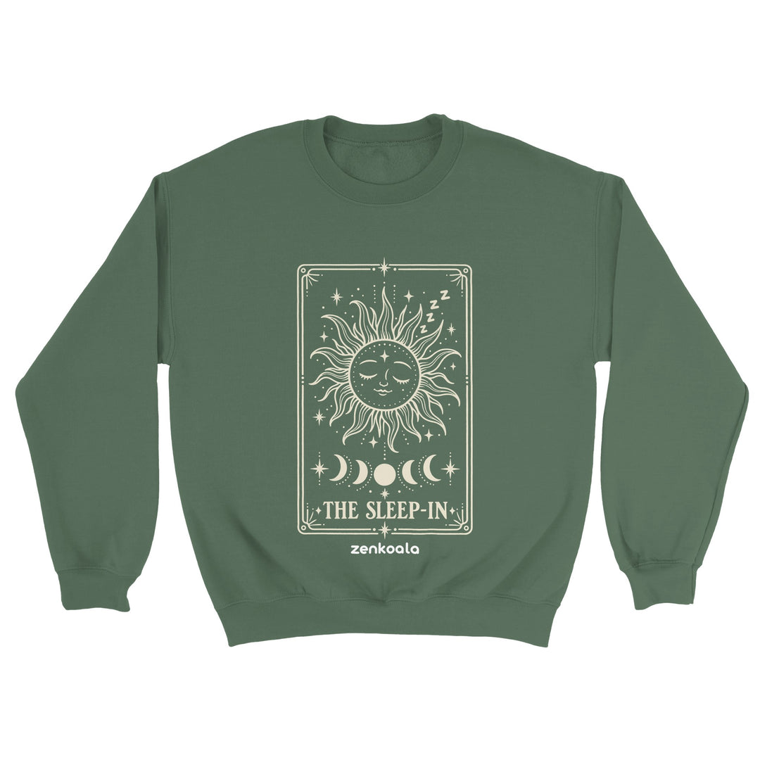 The Sleep-In feel-good sweatshirt in military green, Zen Koala Australia