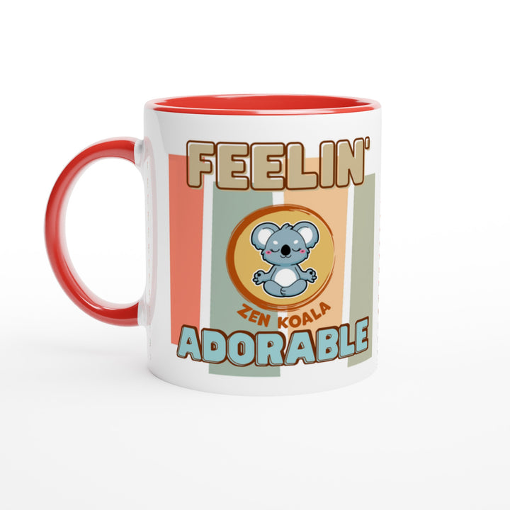 Feeling Adorable feel-good mug: retro stripes and our meditating koala, Zen Koala Australia