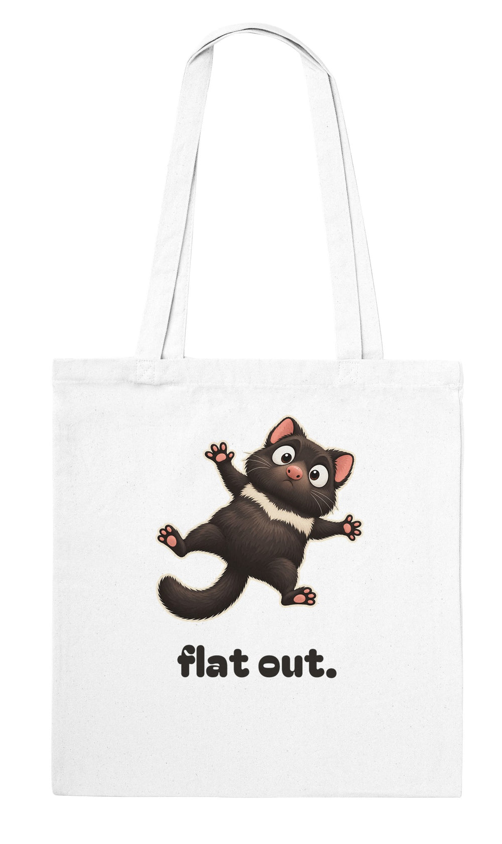 Back of the Flat Out tote bag: zenkoala.com.au, Zen Koala Australia