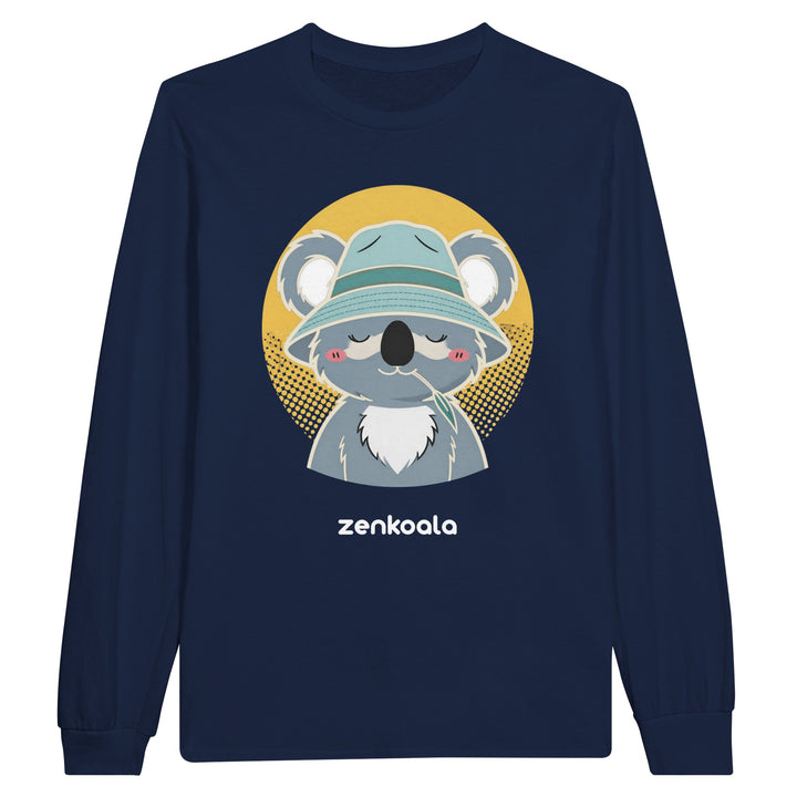 Koala Zinc and Bucket Hat long sleeve tee in navy — Zen Koala Australia