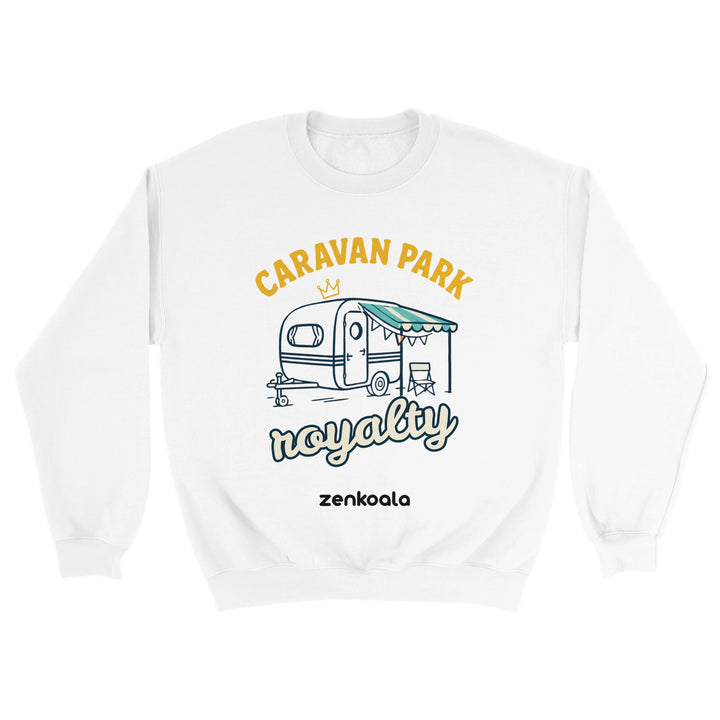 Caravan Park Royalty feel-good sweatshirt in white — Zen Koala Australia