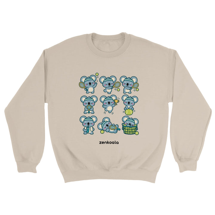 Tennis Koalas feel-good sweatshirt in sand, Zen Koala Australia
