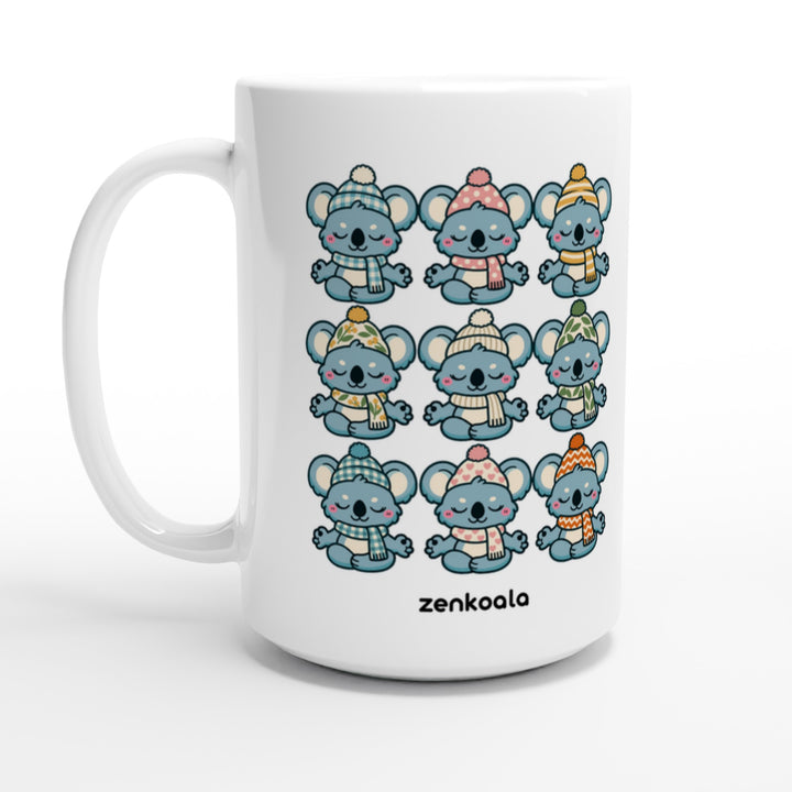 Koala Beanie Club feel-good 15oz mug: nine koalas in beanies, Zen Koala Australia