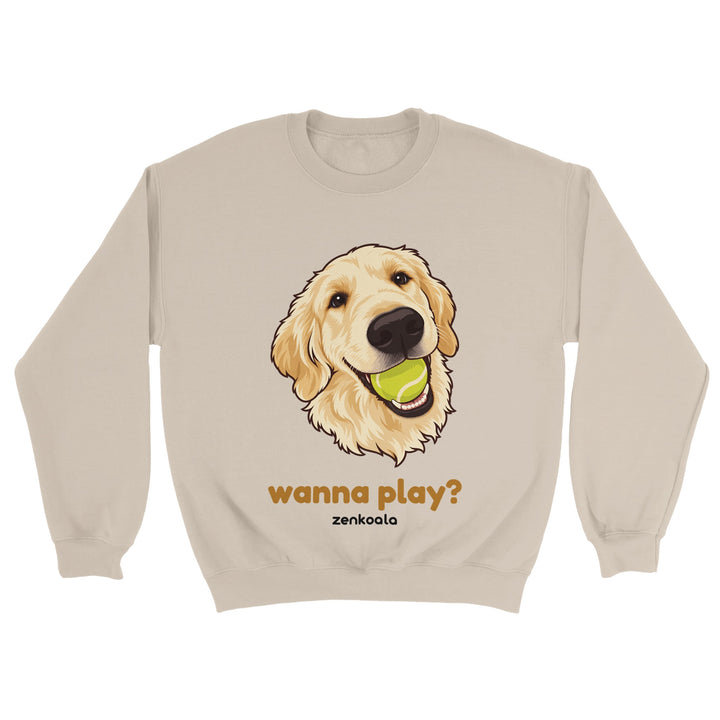 Wanna Play? feel-good sweatshirt in sand, Zen Koala Australia