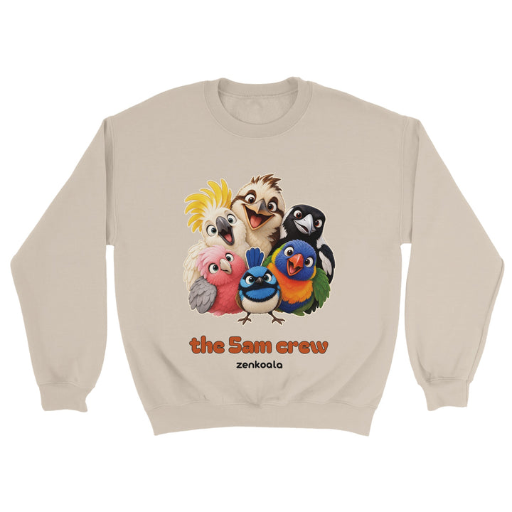 The 5am Crew feel-good sweatshirt in sand, Zen Koala Australia
