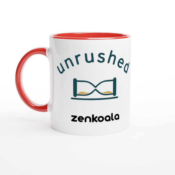 Unrushed feel-good mug, red inside — Zen Koala Australia