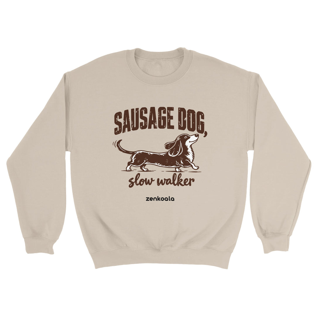 Sausage Dog Slow Walker feel-good sweatshirt in sand, Zen Koala Australia