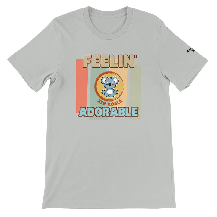 Feeling Adorable feel-good tee in silver, Zen Koala Australia