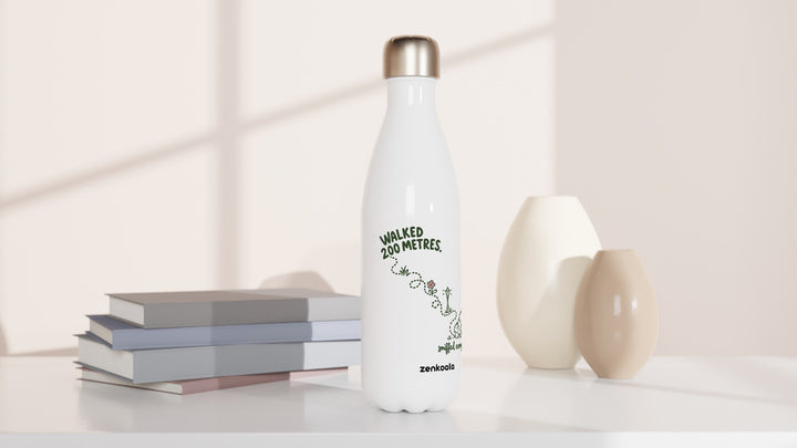 Sniffed Everything water bottle beside books and vases, Zen Koala Australia