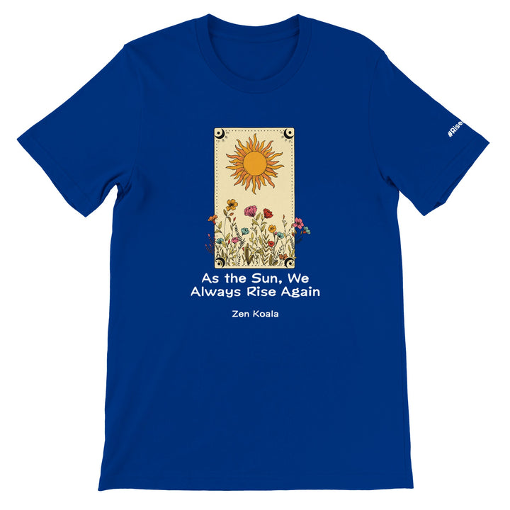 As The Sun feel-good t-shirt in true royal blue — Zen Koala Australia