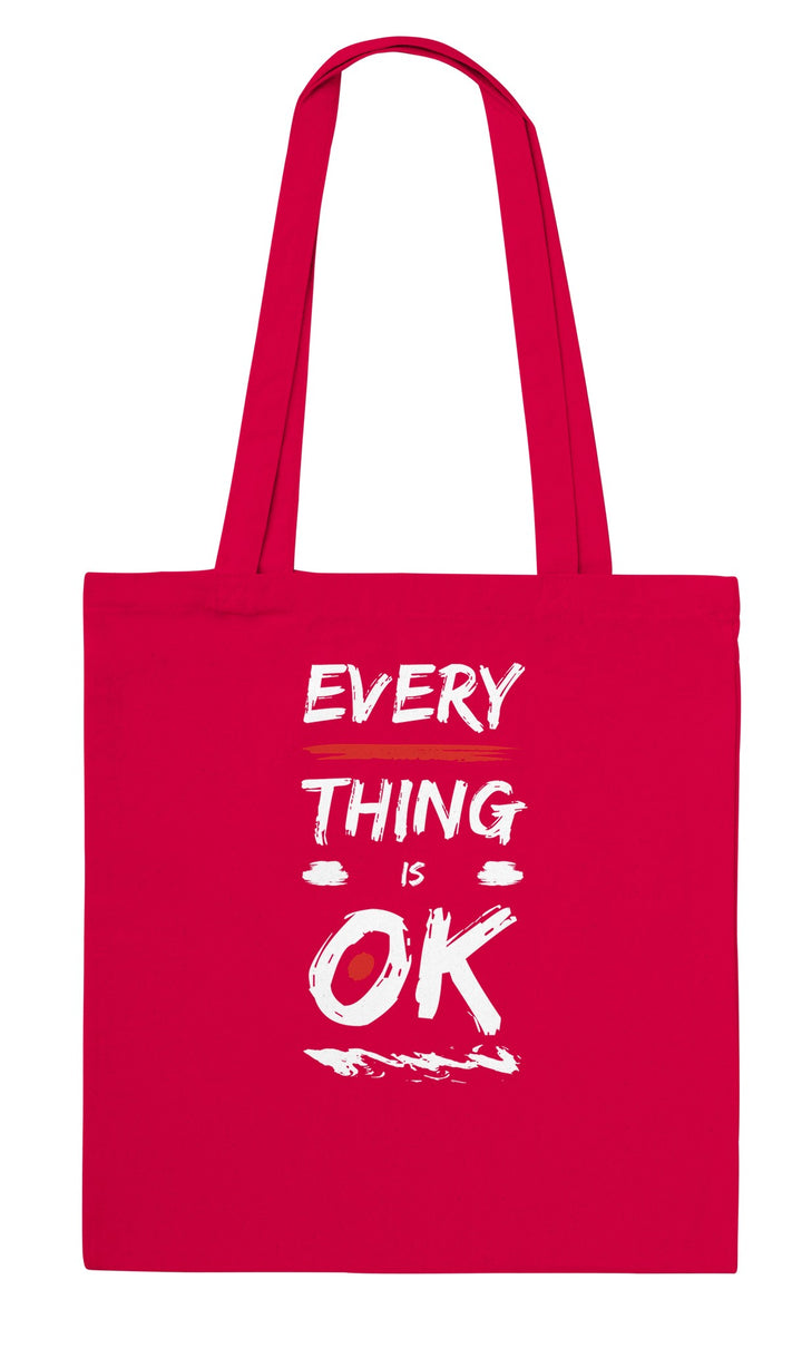 Everything is OK feel-good tote bag in red, Zen Koala Australia