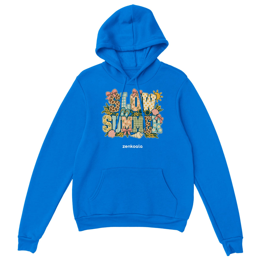 Slow Summer feel-good hoodie in royal, Zen Koala Australia