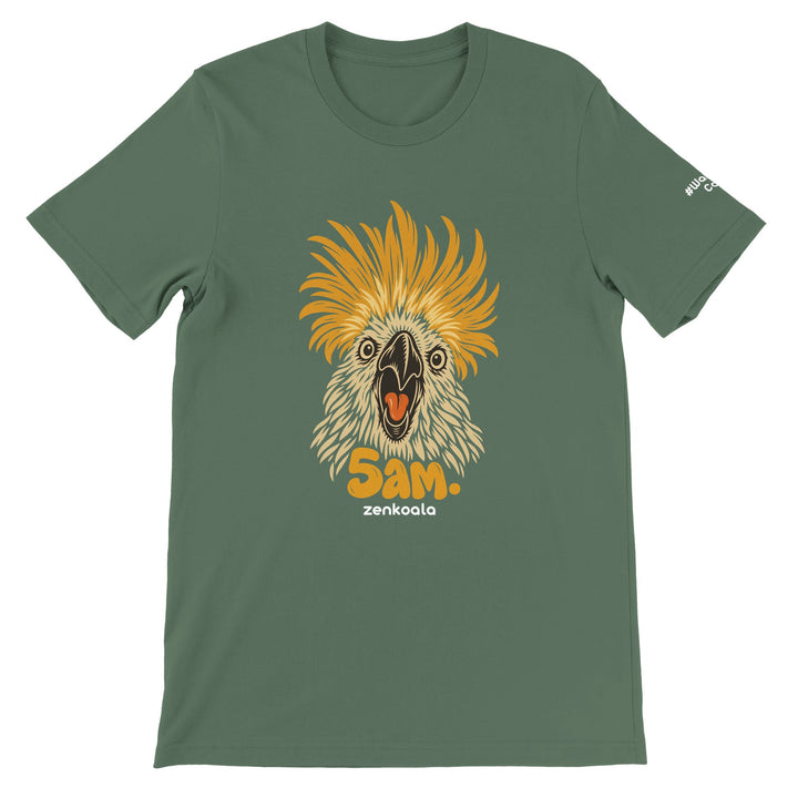 5am feel-good tee in military green, Zen Koala Australia