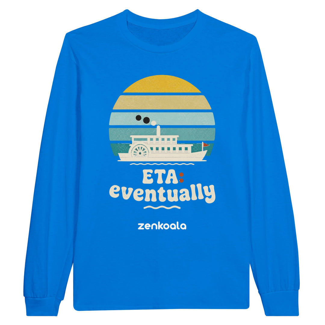 ETA Eventually long sleeve tee in royal — Zen Koala Australia