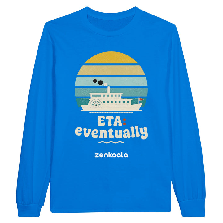 ETA Eventually long sleeve tee in royal — Zen Koala Australia
