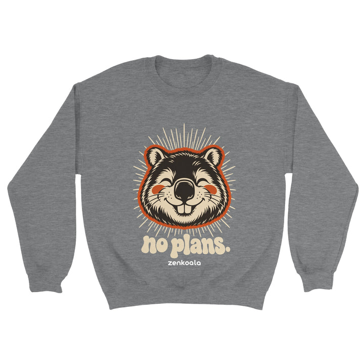 No Plans feel-good sweatshirt in sport grey, Zen Koala Australia