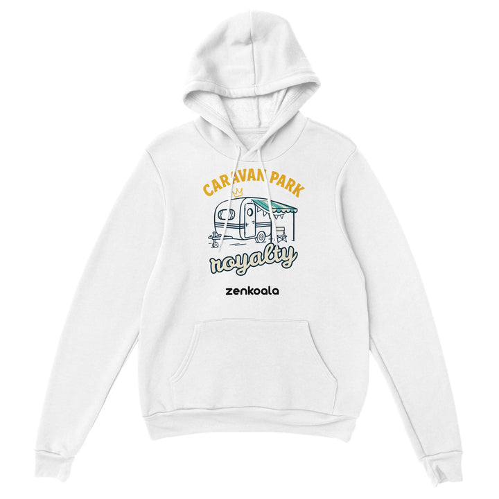 Caravan Park Royalty feel-good hoodie in White — Zen Koala Australia