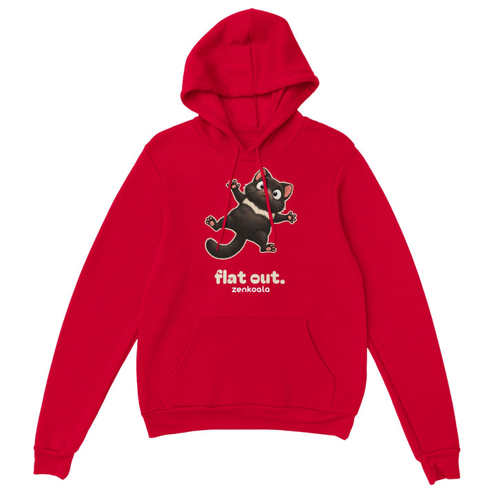 Flat Out feel-good hoodie in red, Zen Koala Australia
