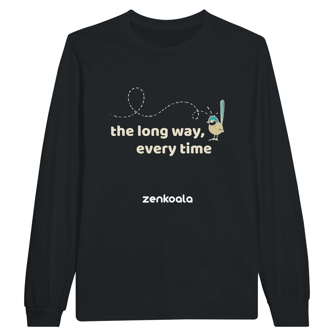 The Long Way Every Time long sleeve tee in black — Zen Koala Australia